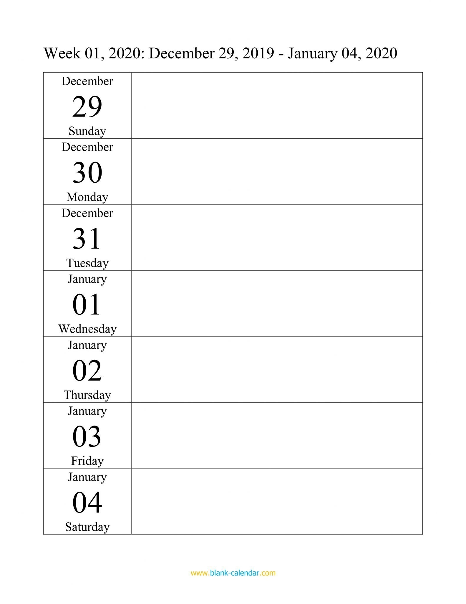 Printable Weekly Di 2020