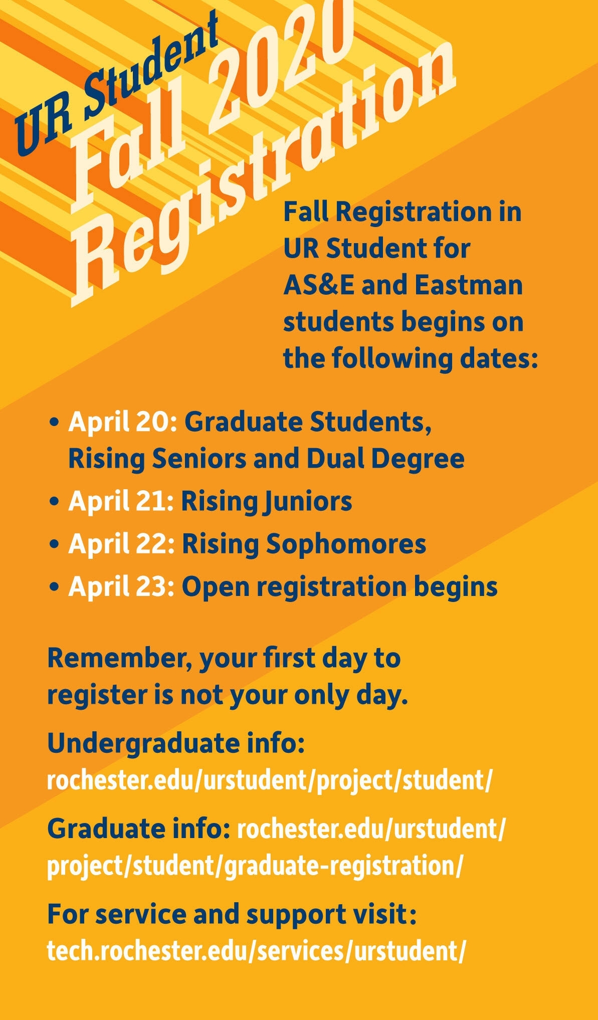 Registration Schedule : Registrar : University Of Rochester