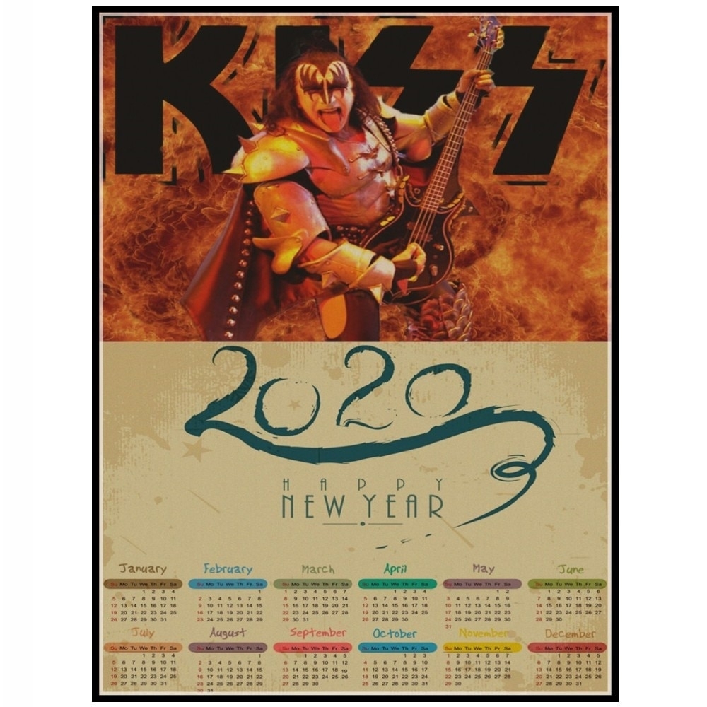 Rock And Roll Music 2020 Calendar Posters Famous Rock Heavy