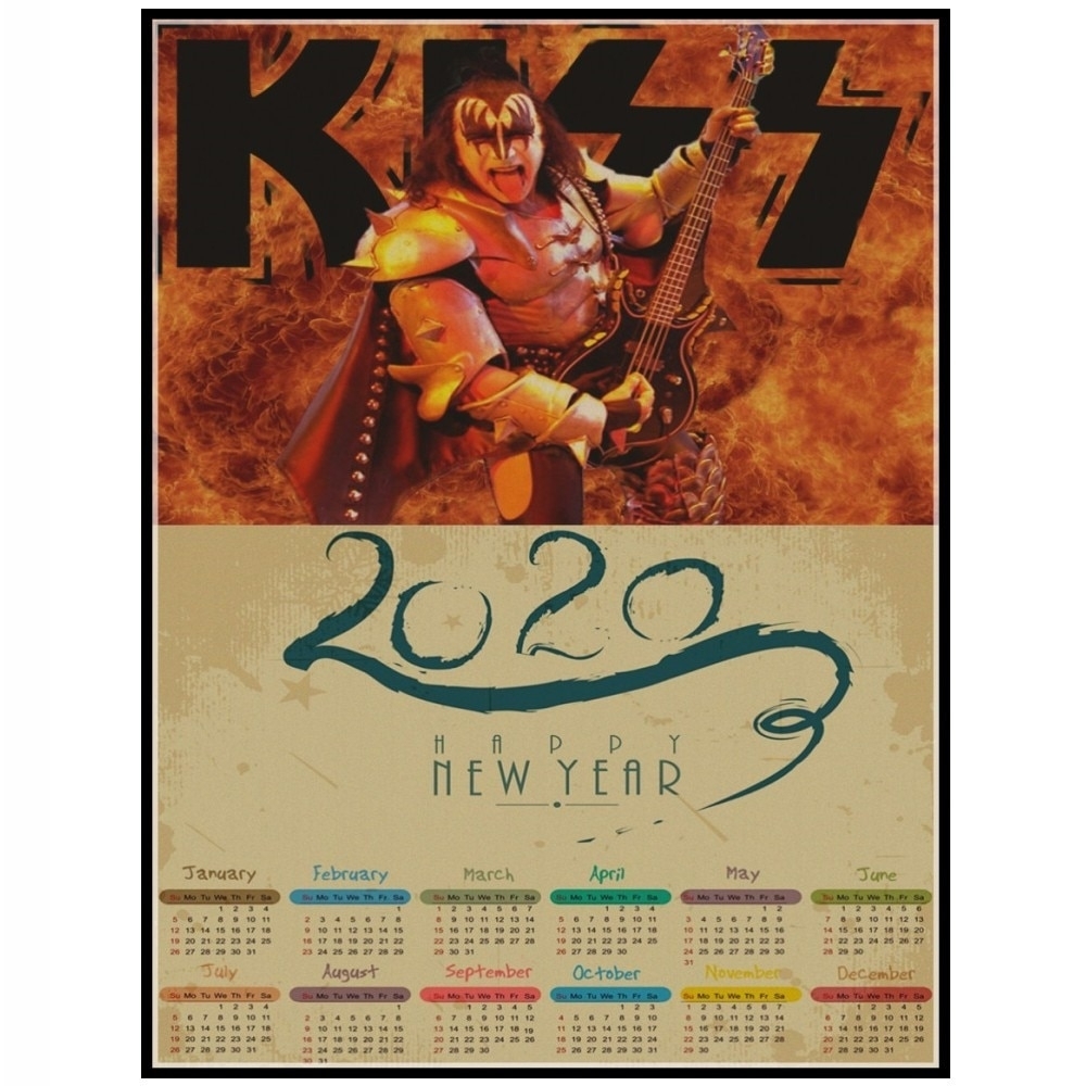 Rock N Roll Calendar 2020 Month Calendar Printable