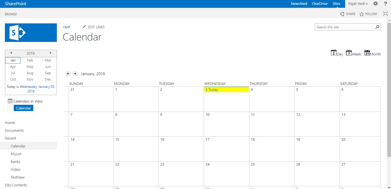 Show Month, Day And Week View In Sharepoint 2013 Calendar