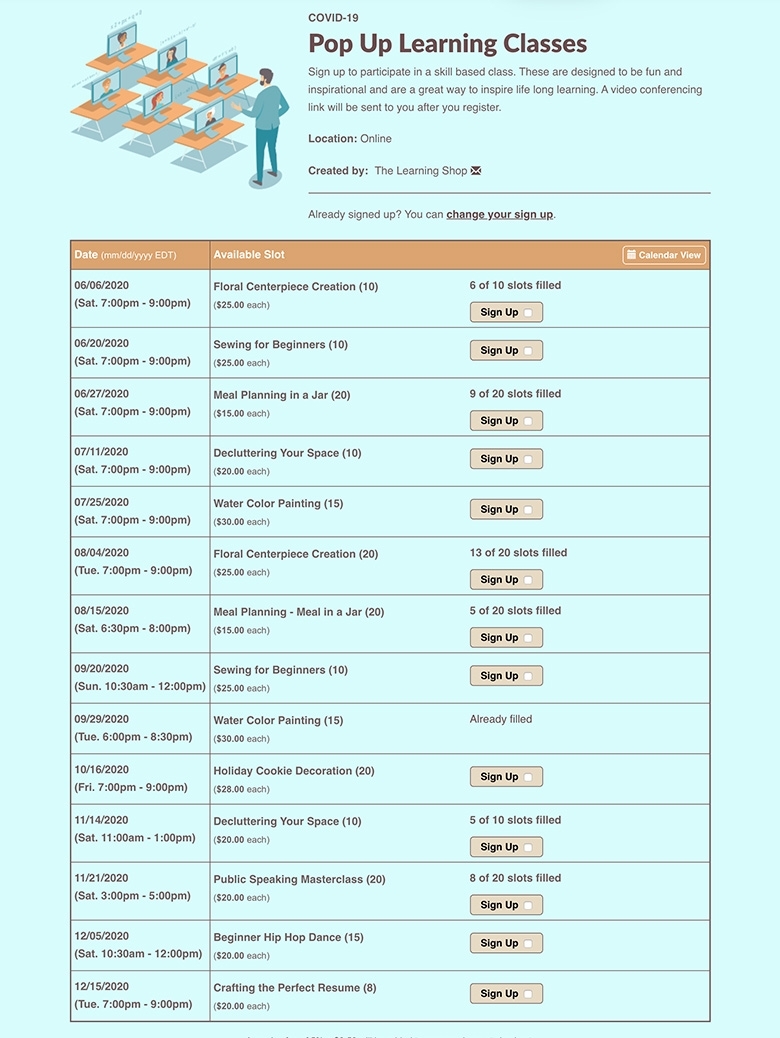 Signupgenius: Free Online Sign Up Forms