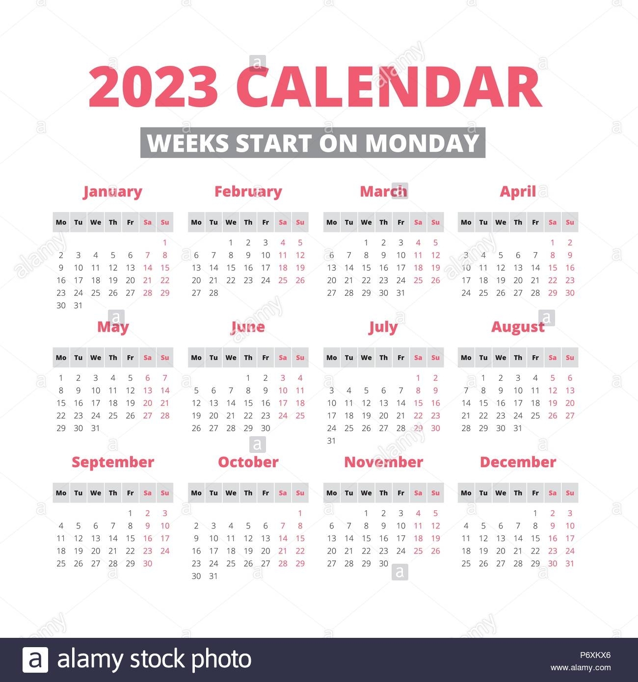 Printable 2023 Calendar With Week Numbers Time And Date Calendar 2023