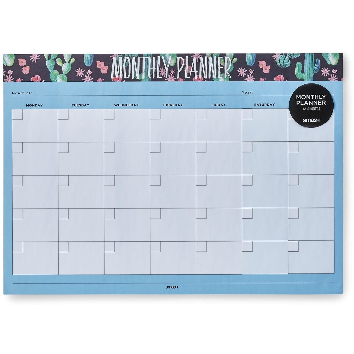 Smash Cactus Monthly Planner