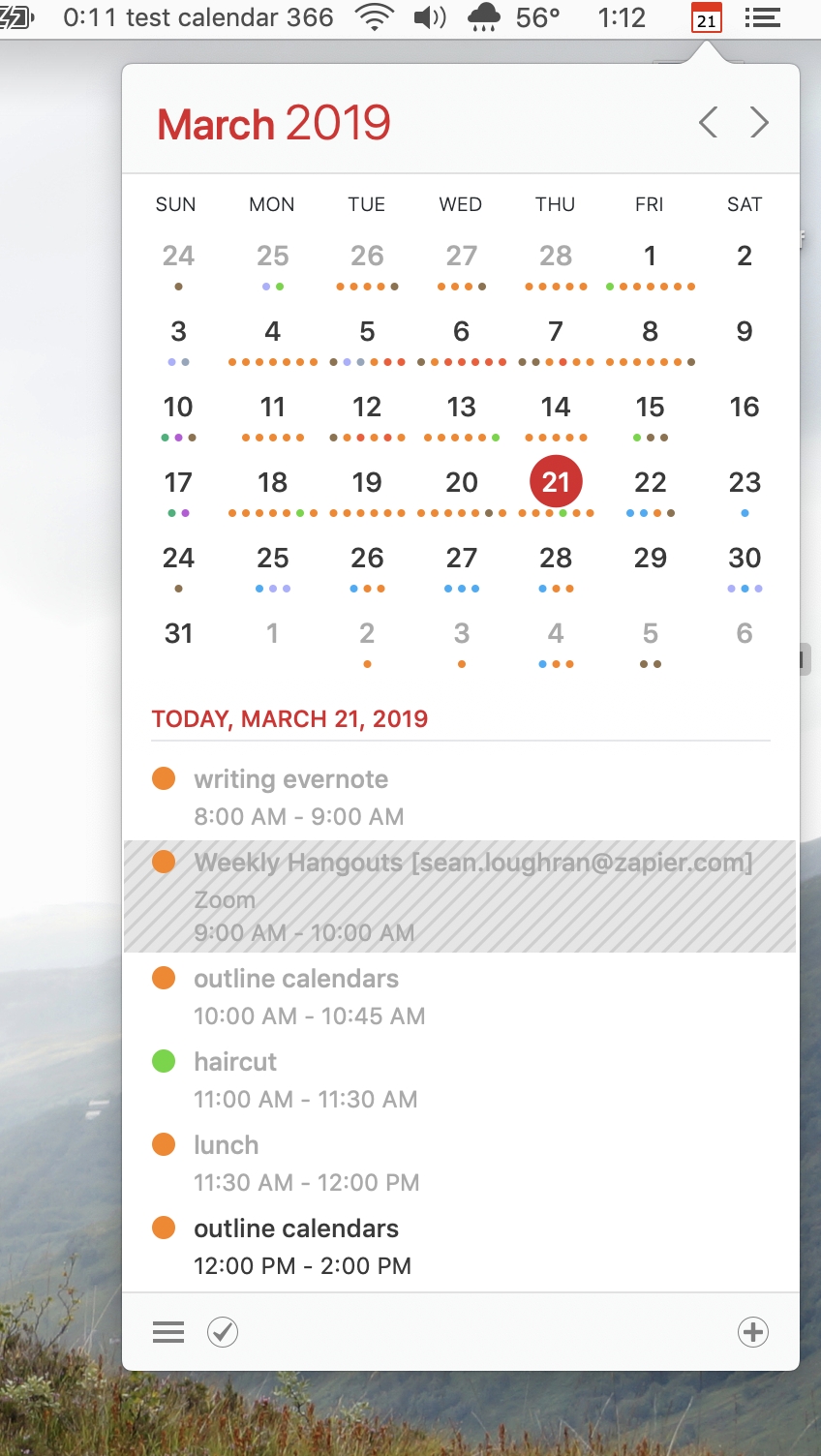 evernote mac calendar