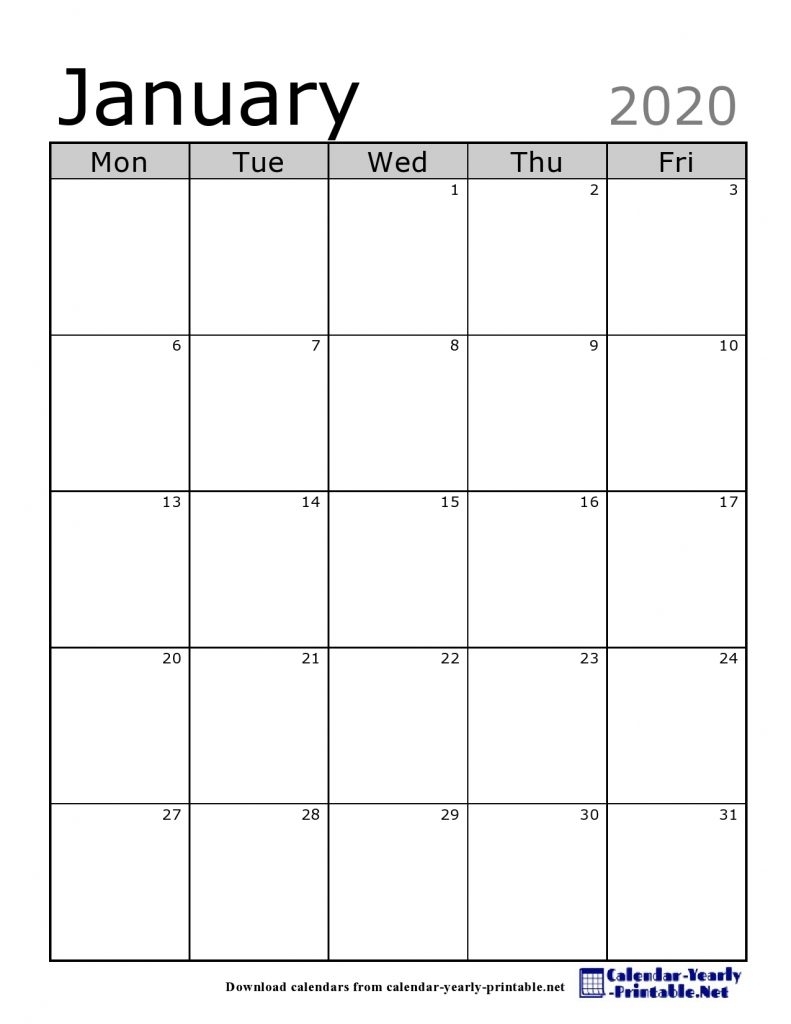 The Newest Free Version Of January 2020 Calendar - Calendar