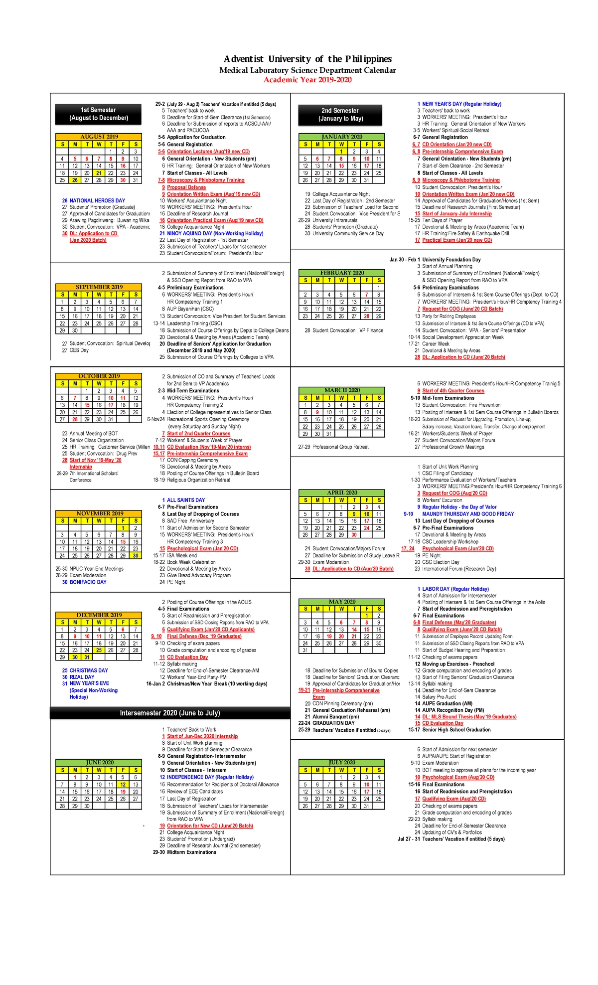 U Of R Calendar 2020 | Calendar Printables Free Templates