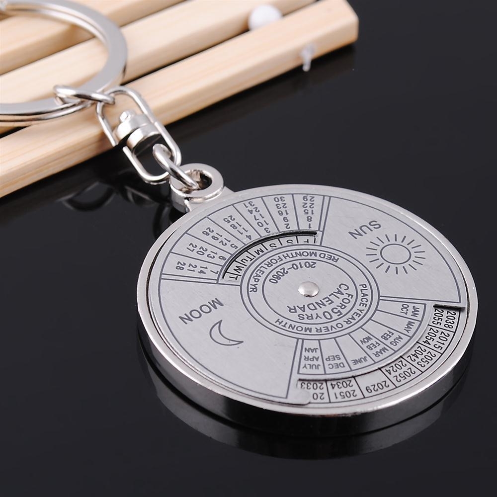 Us $0.52 30% Off|1Piece Fashion 50 Years Perpetual Calendar Shine Keyring  Key Chain Silver Alloy Key Chain Ring Keyfob|Key Chains| - Aliexpress