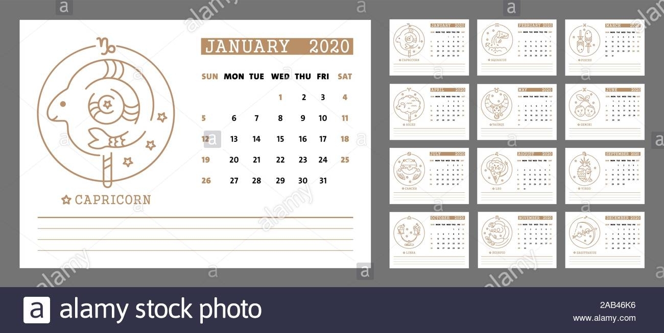 Vector Calendar 2020 Printable Template. New Year Days In