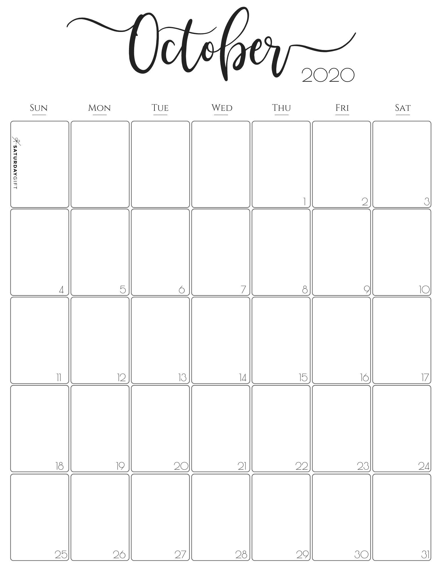 Vertical 2020 Monthly Calendar - Stylish (&amp; Free