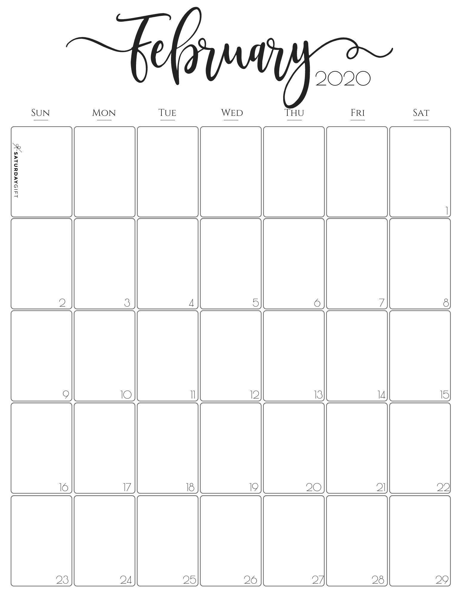 Vertical 2020 Monthly Calendar - Stylish (&amp; Free