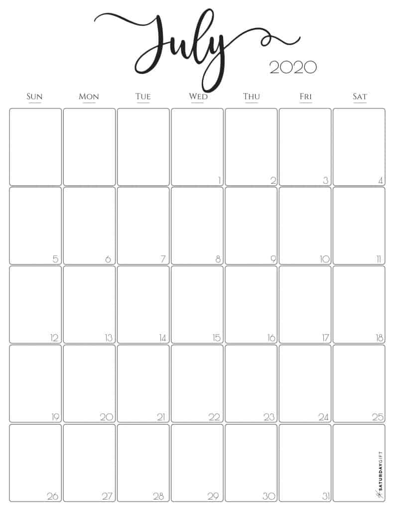 Vertical 2020 Monthly Calendar - Stylish (&amp; Free