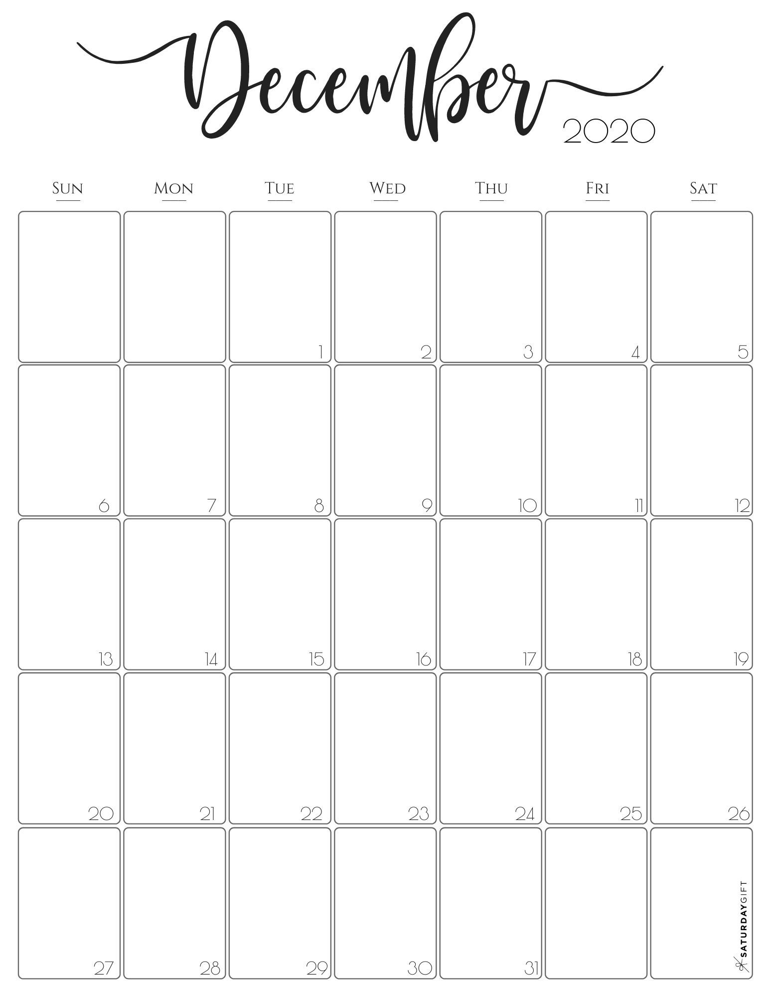 Vertical 2020 Monthly Calendar - Stylish (&amp; Free