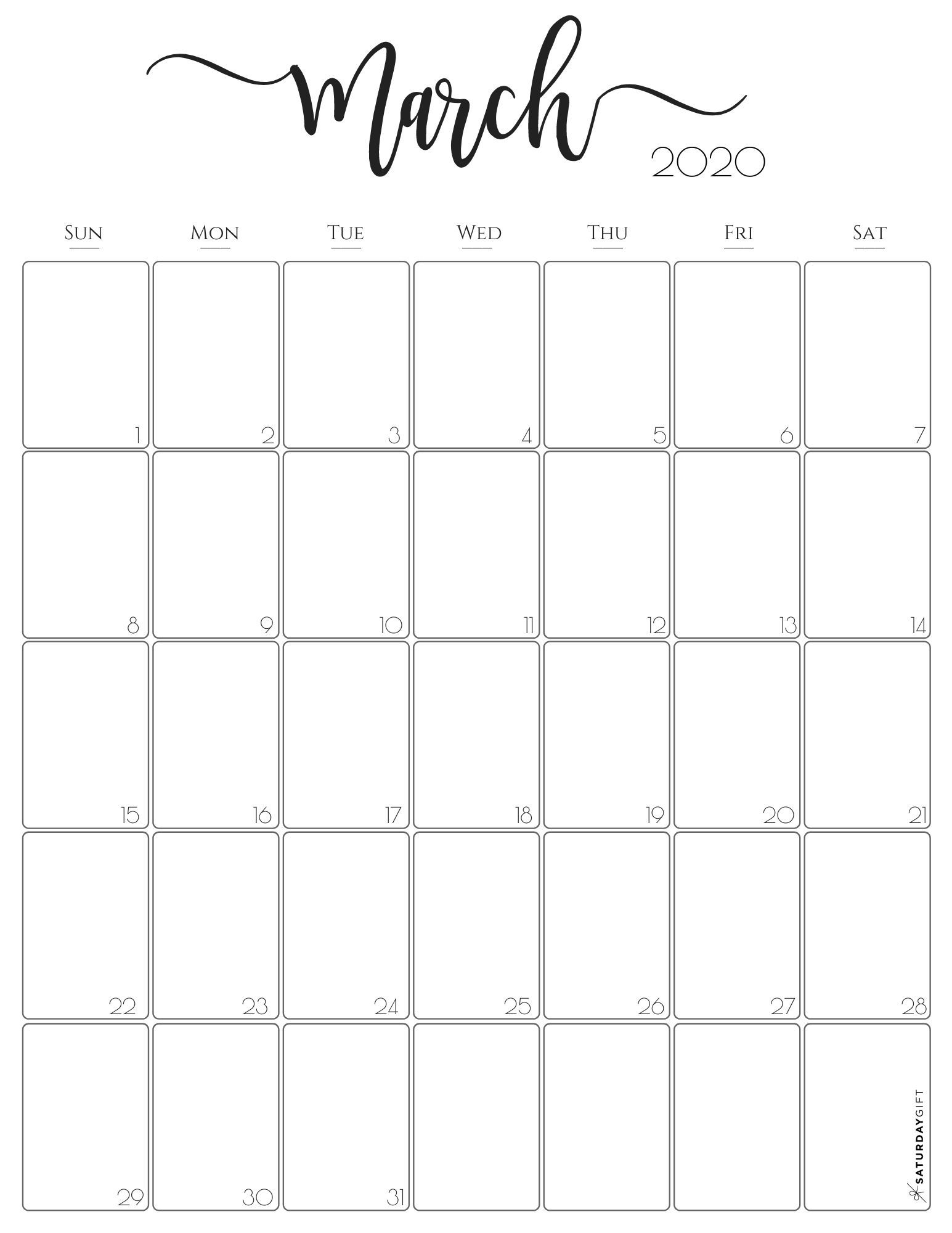 Vertical 2020 Monthly Calendar - Stylish (&amp; Free