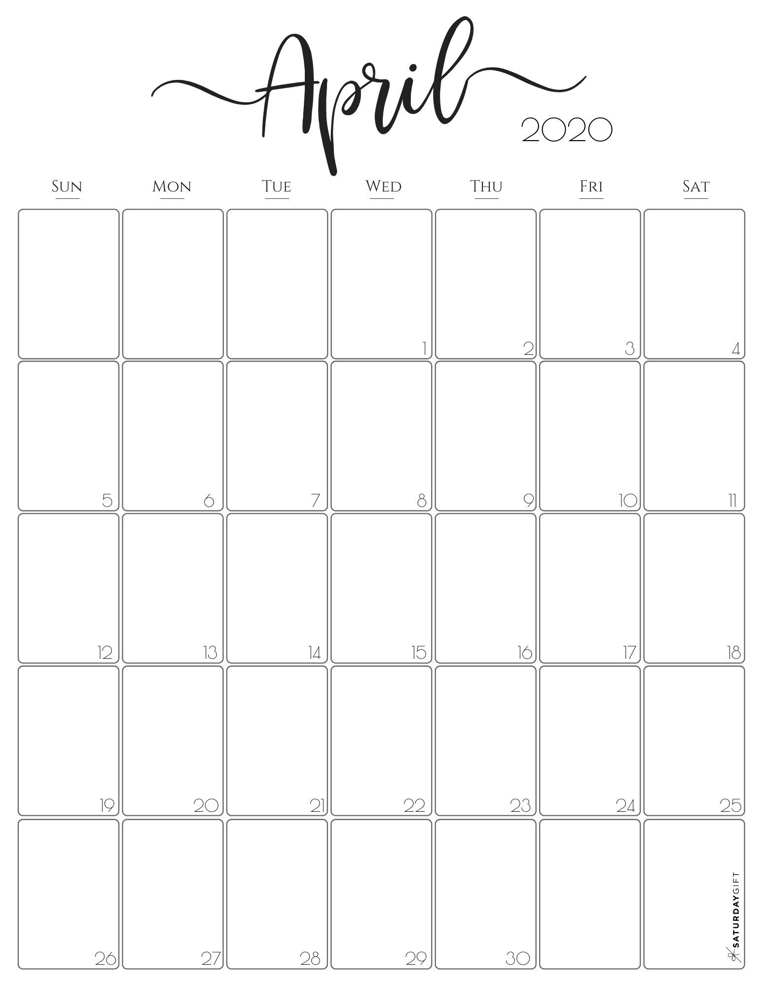 Vertical 2020 Monthly Calendar - Stylish (&amp; Free