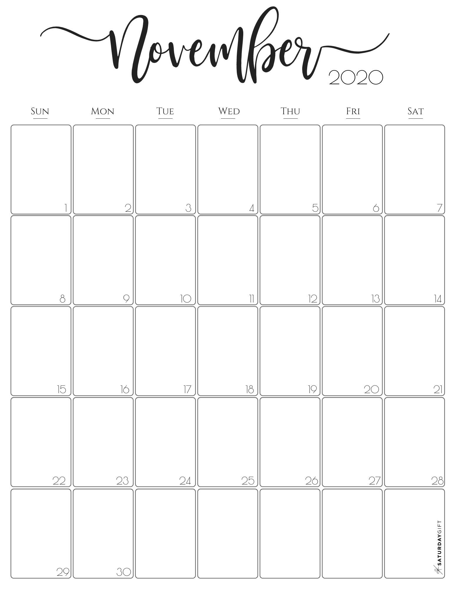 Vertical 2020 Monthly Calendar - Stylish (&amp; Free