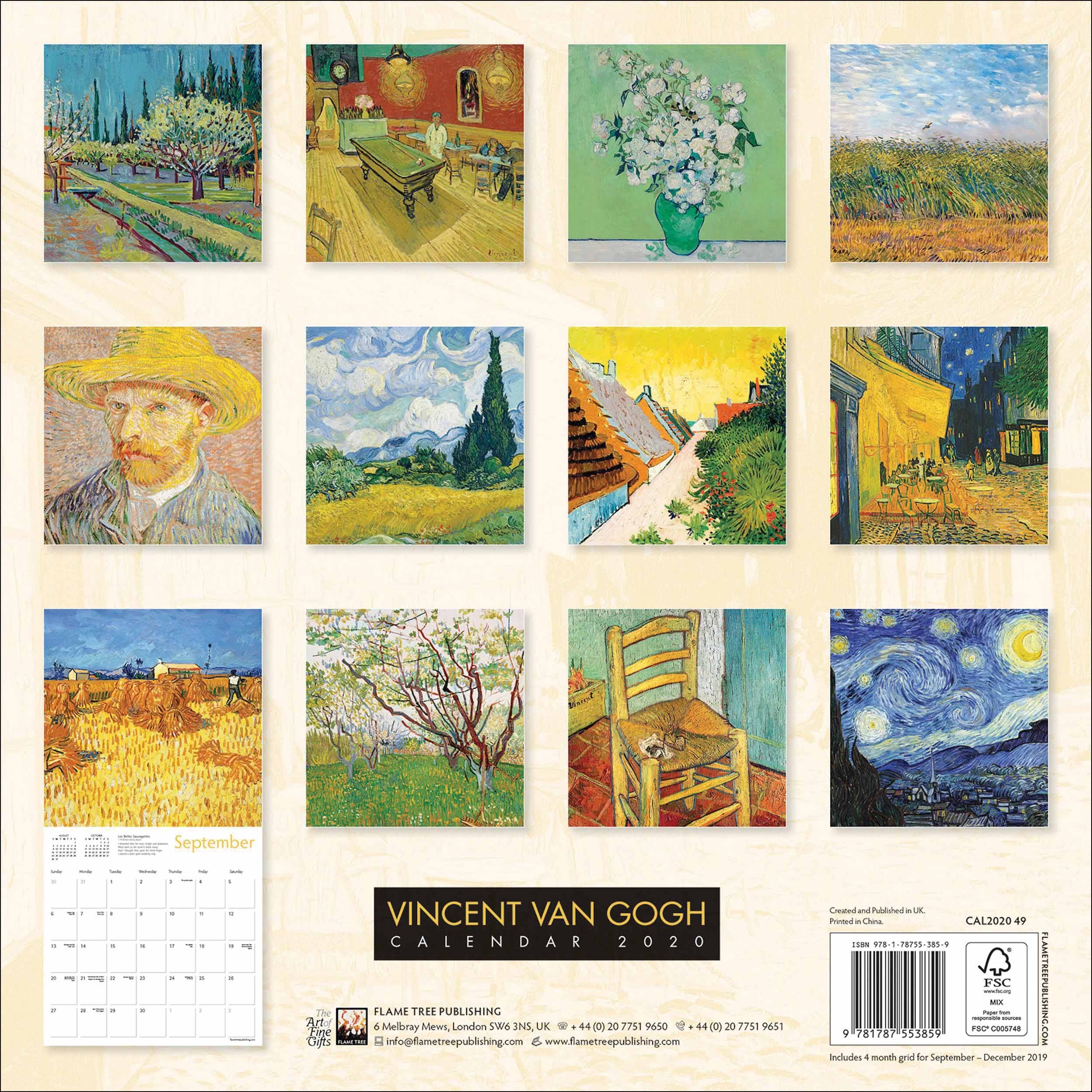 Vincent Van Gogh Calendar 2020 At Calendar Club