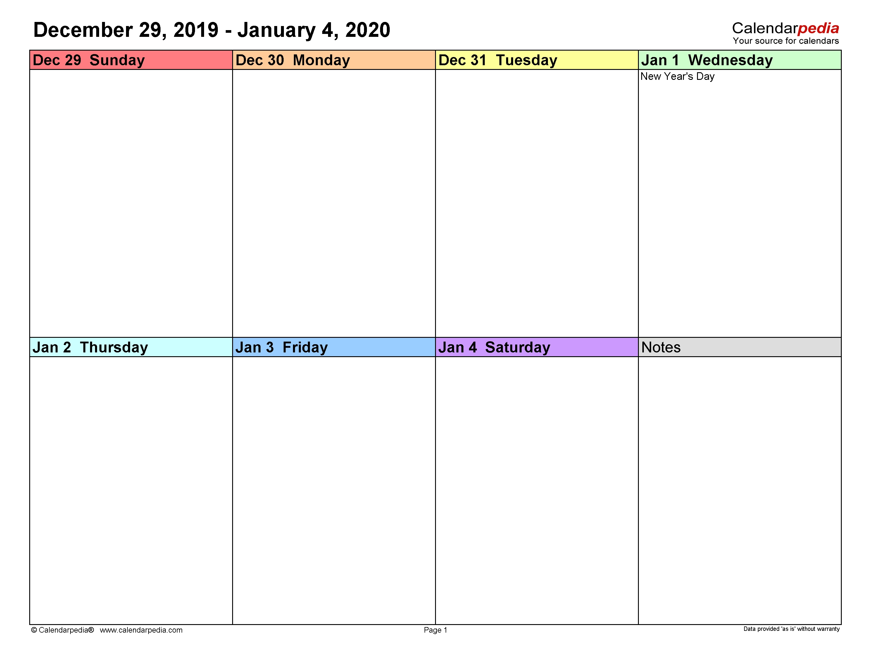 Calendar Week Guide 2020 | Month Calendar Printable