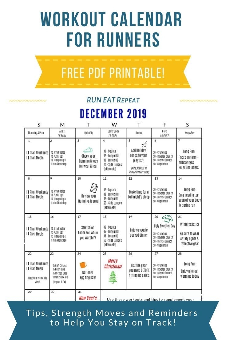 Free Printable Running Calendar | Month Calendar Printable