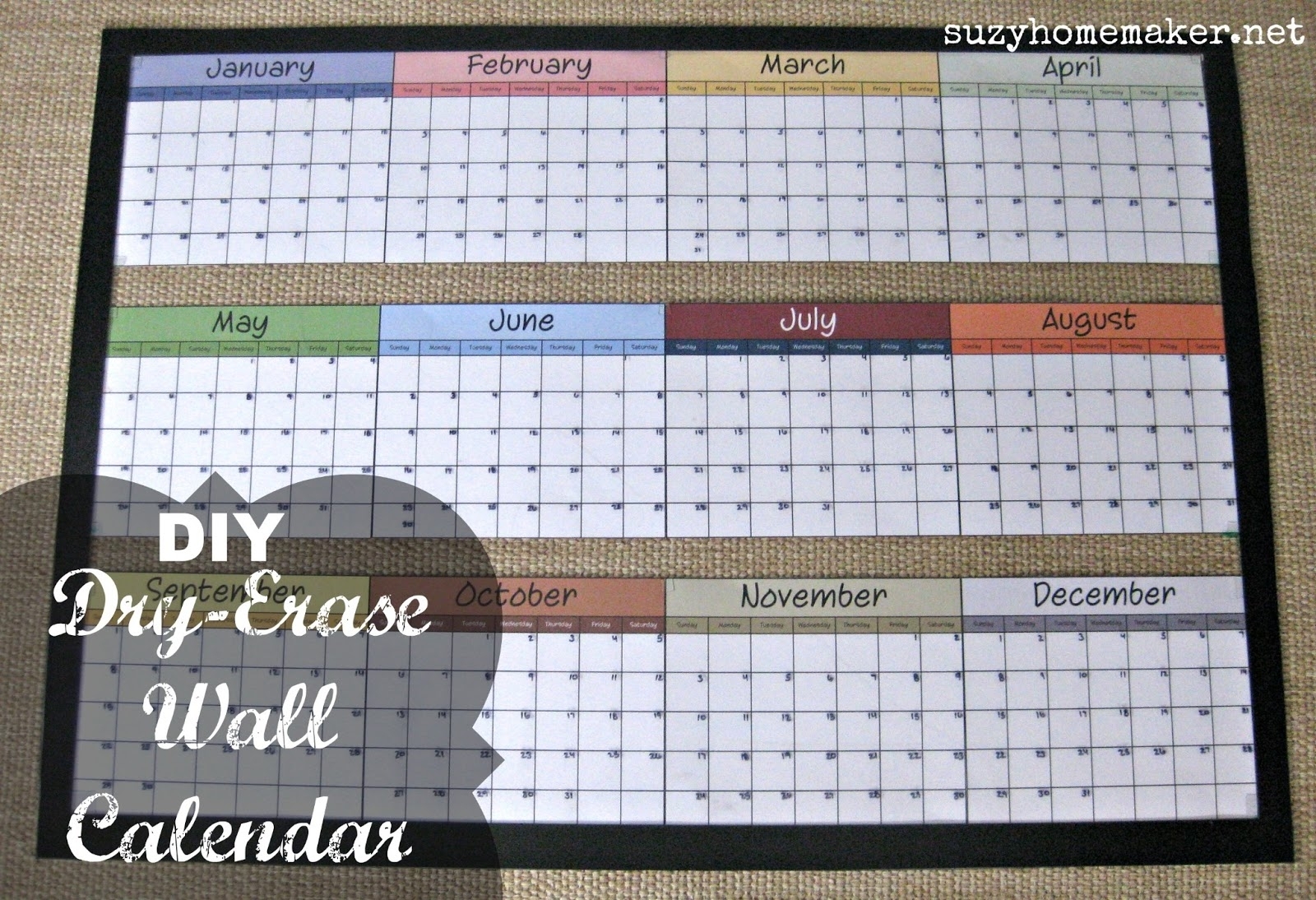 Yearly Wall Calendar Dry Erase | Templates Free Printable