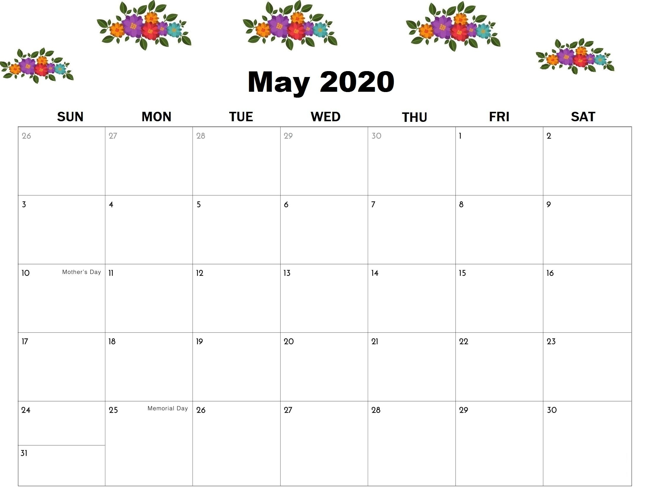 You Can Add Your Upcoming Holidays In May 2020 Calendar
