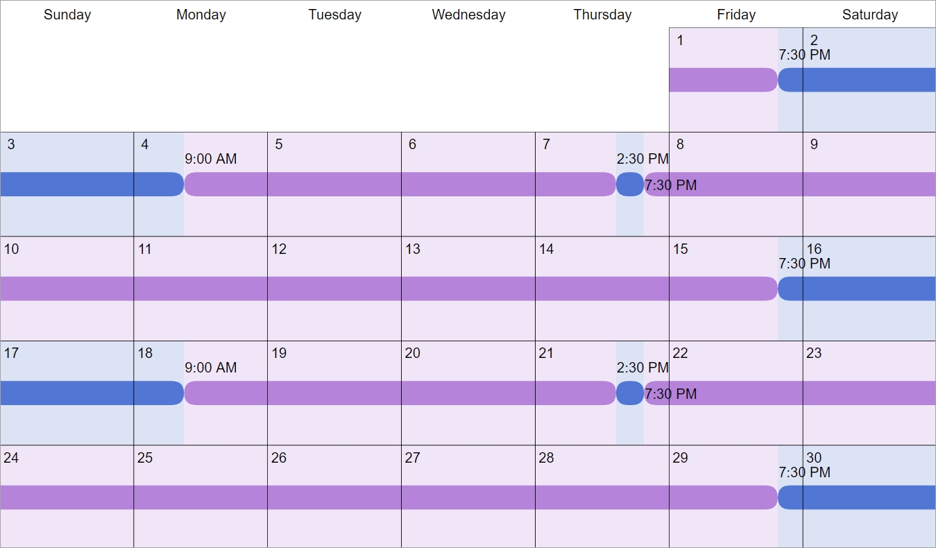 1St, 3Rd And 5Th Weekends: Custody &amp; Visitation Schedule