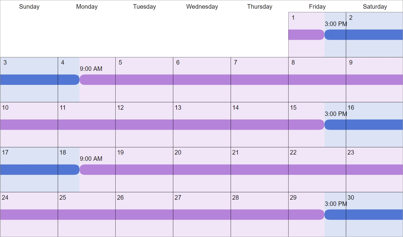 1St, 3Rd And 5Th Weekends: Custody &amp; Visitation Schedule