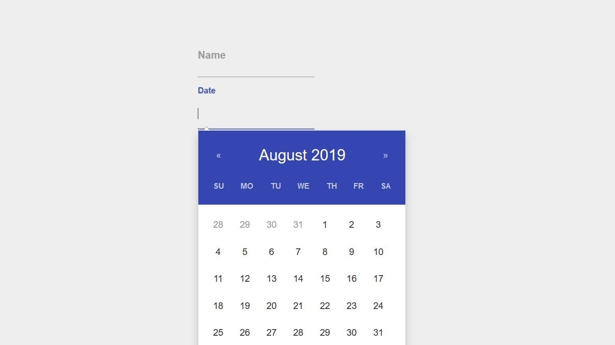 Bootstrap 4 Calendar With Only Month And Year Month Calendar Printable