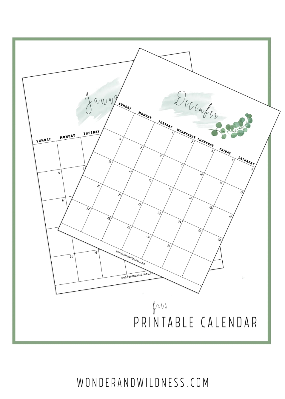 Large Grid Free Calendar Printable Month Calendar Printable