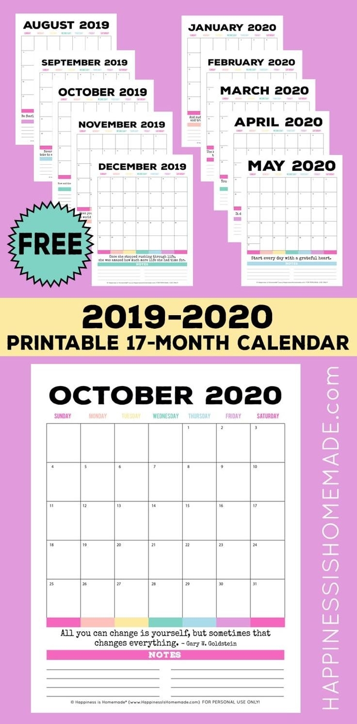 2020 Free Printable Monthly Calendar | Monthly Calendar