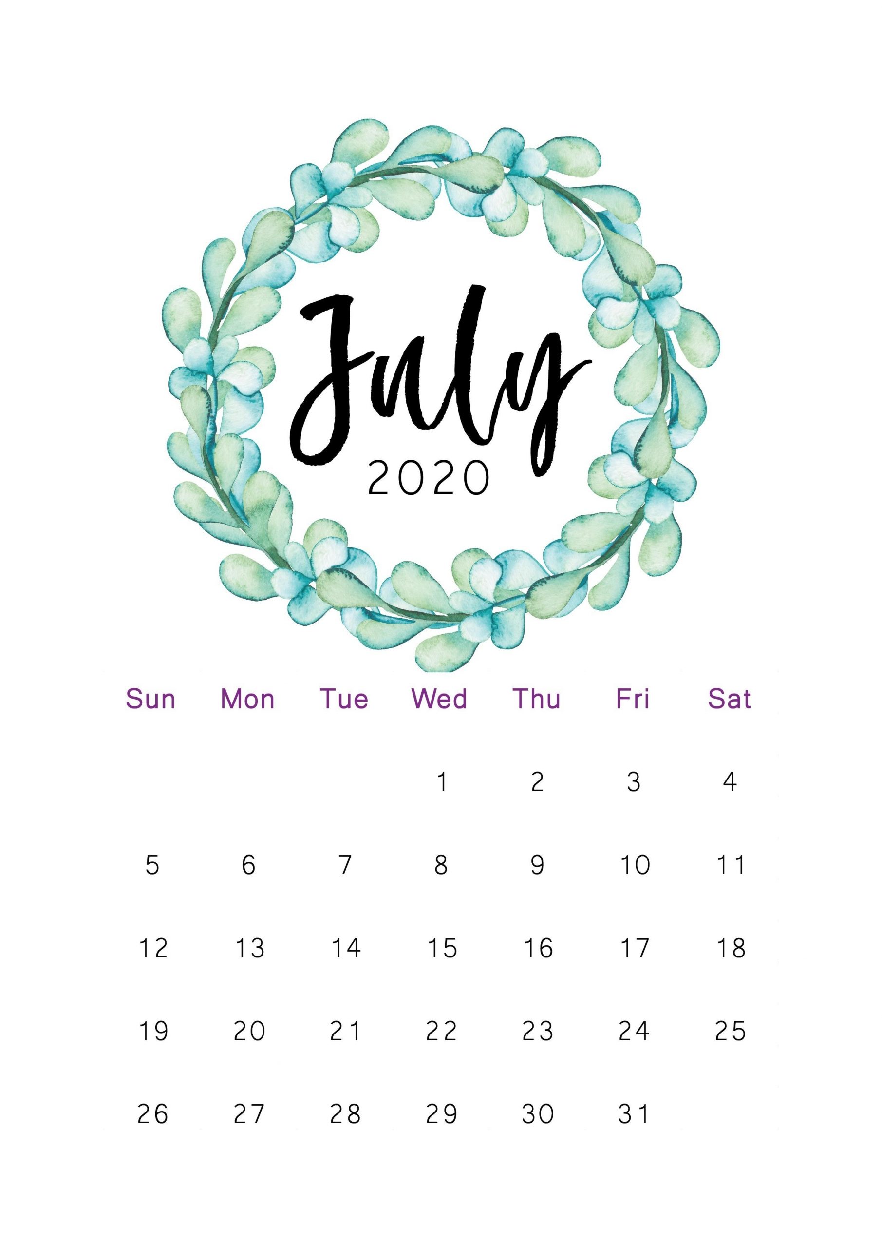 2020 Printable Calendar In 2020 | Calendar Printables