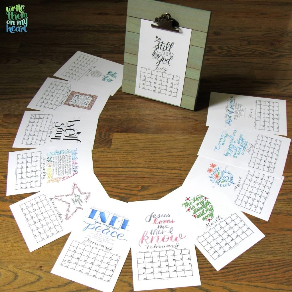 2021 Christian Printable Calendars - Write Them On My Heart