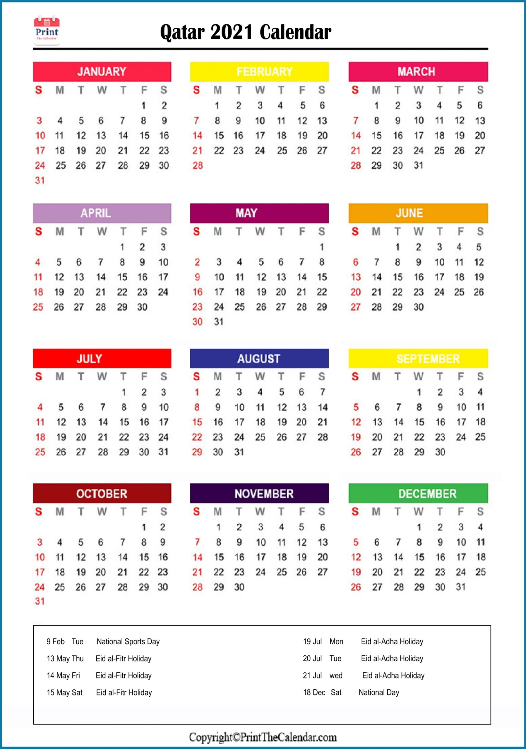 2021 Holiday Calendar Qatar | Qatar 2021 Holidays