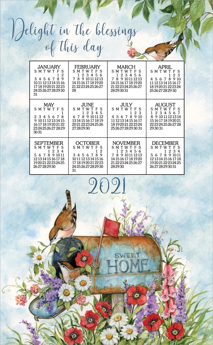 2021-Kay Dee Calendar Towel - Floral Mailbox