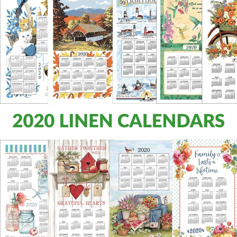 2021 Linen Calendar Towel In 2020 | Linen, Hanging Calendar