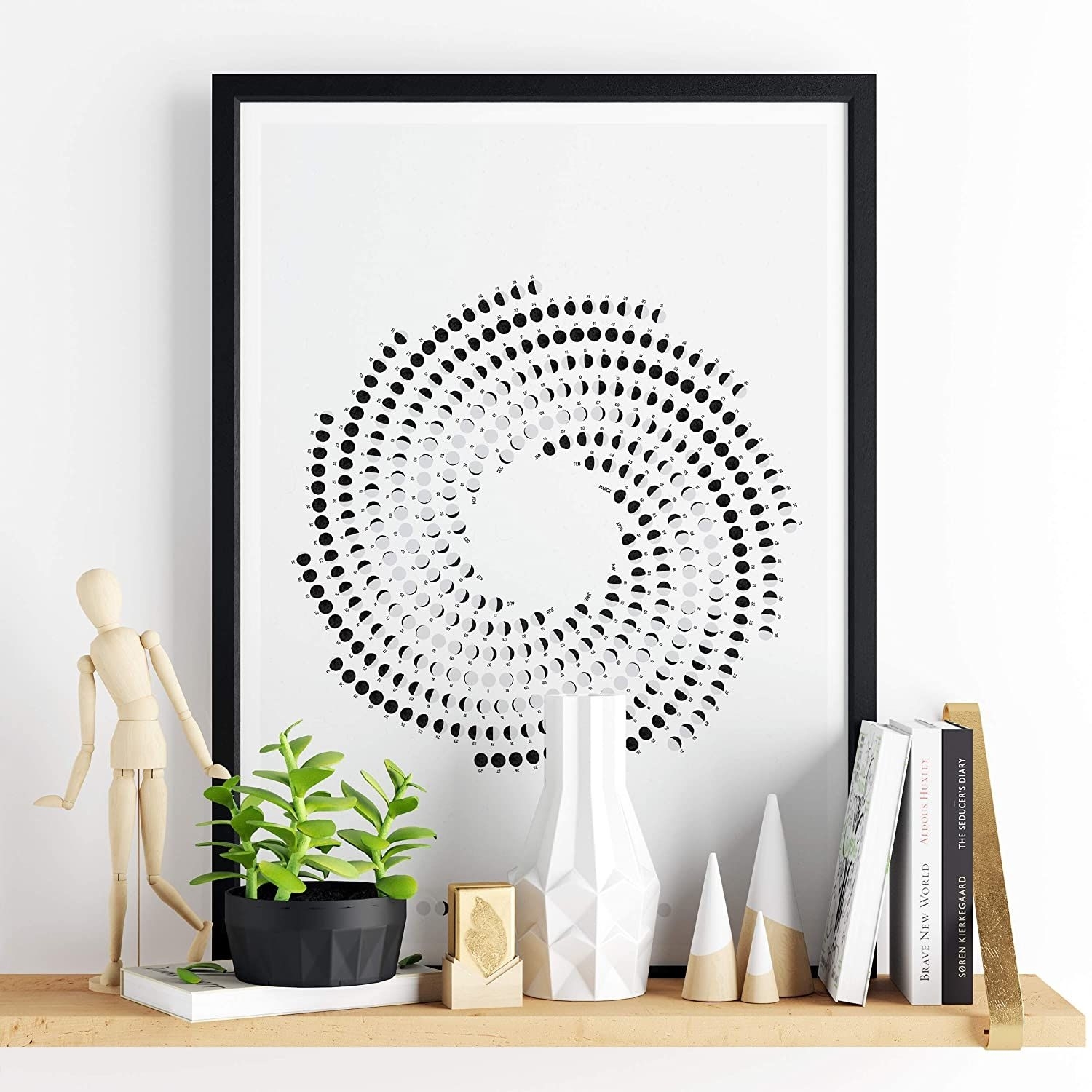 2021 Lunar Calendar With Phases Of Moon On A Spiral Layout