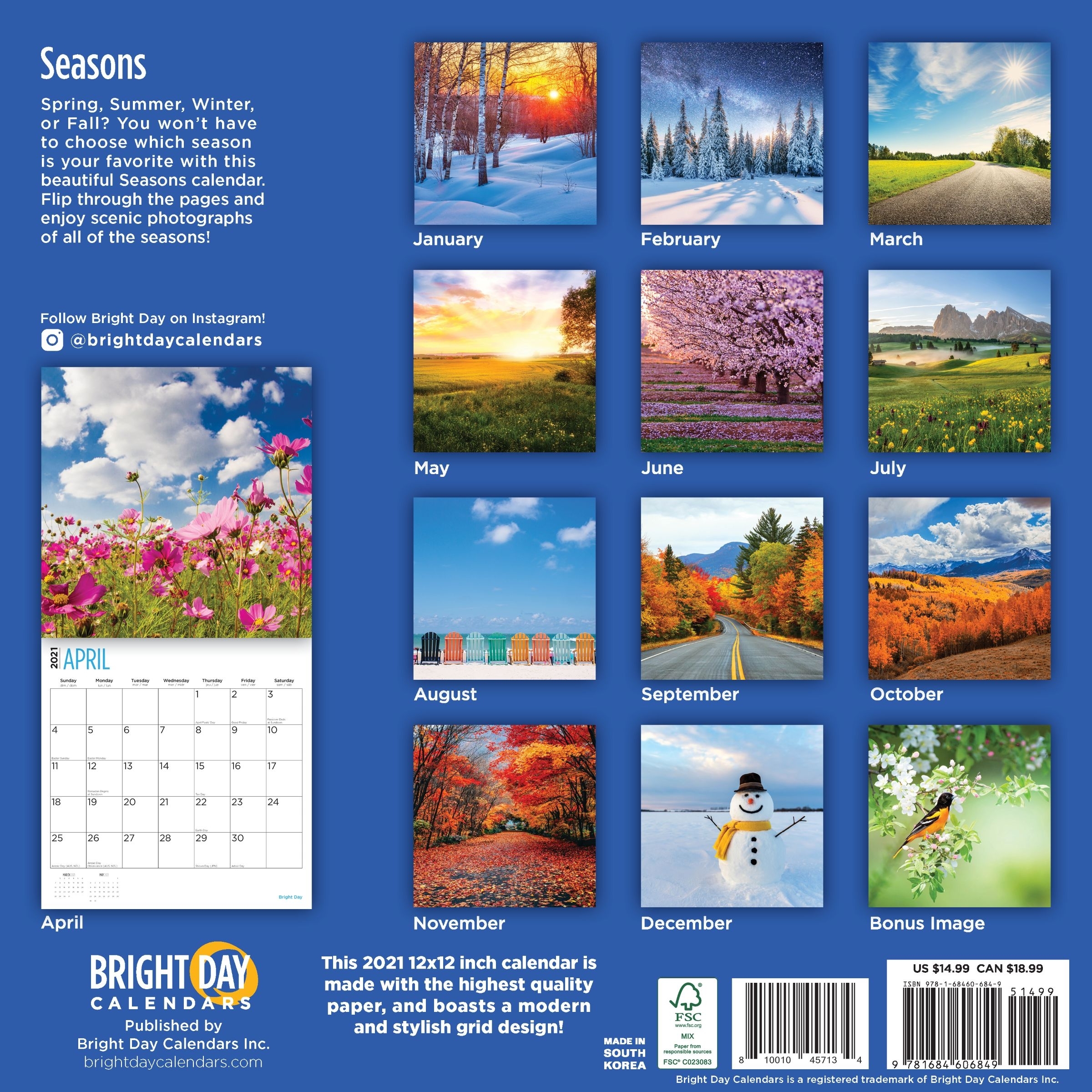 2021 Seasons Wall Calendar