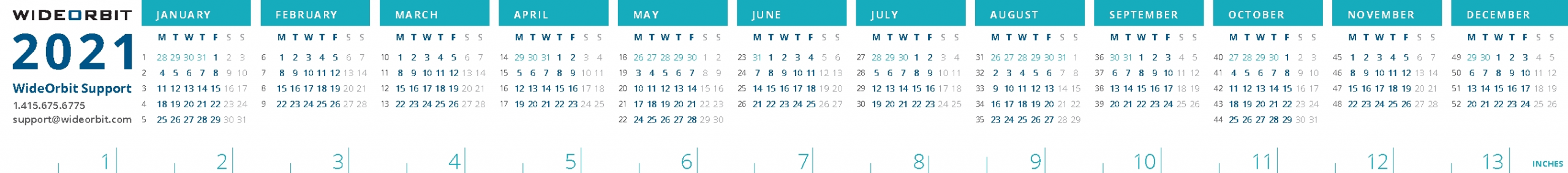 Printable Calendar 2021 Strip Month Calendar Printable