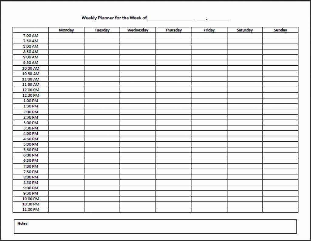 24 Hour Schedule Template Best Of 7 Day 24 Hour Calendar