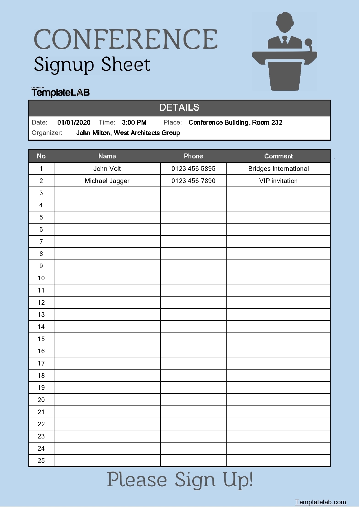 Sign Up Sheet Calendar Template | Month Calendar Printable