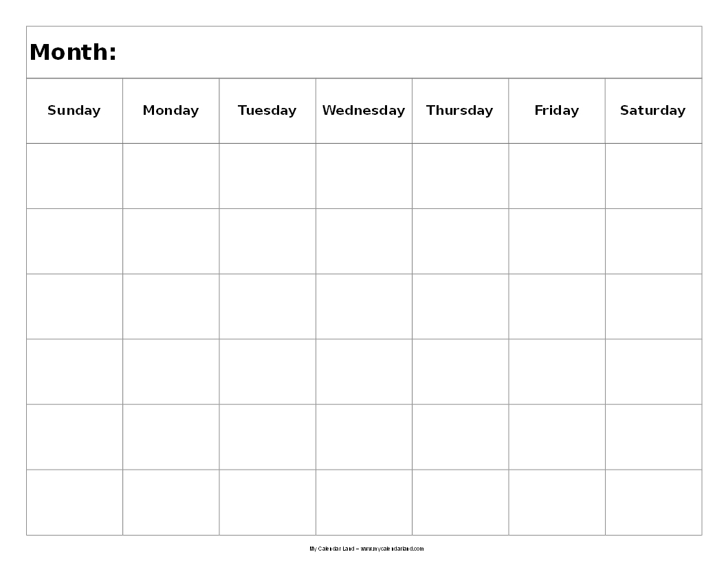 6 Week Calendar