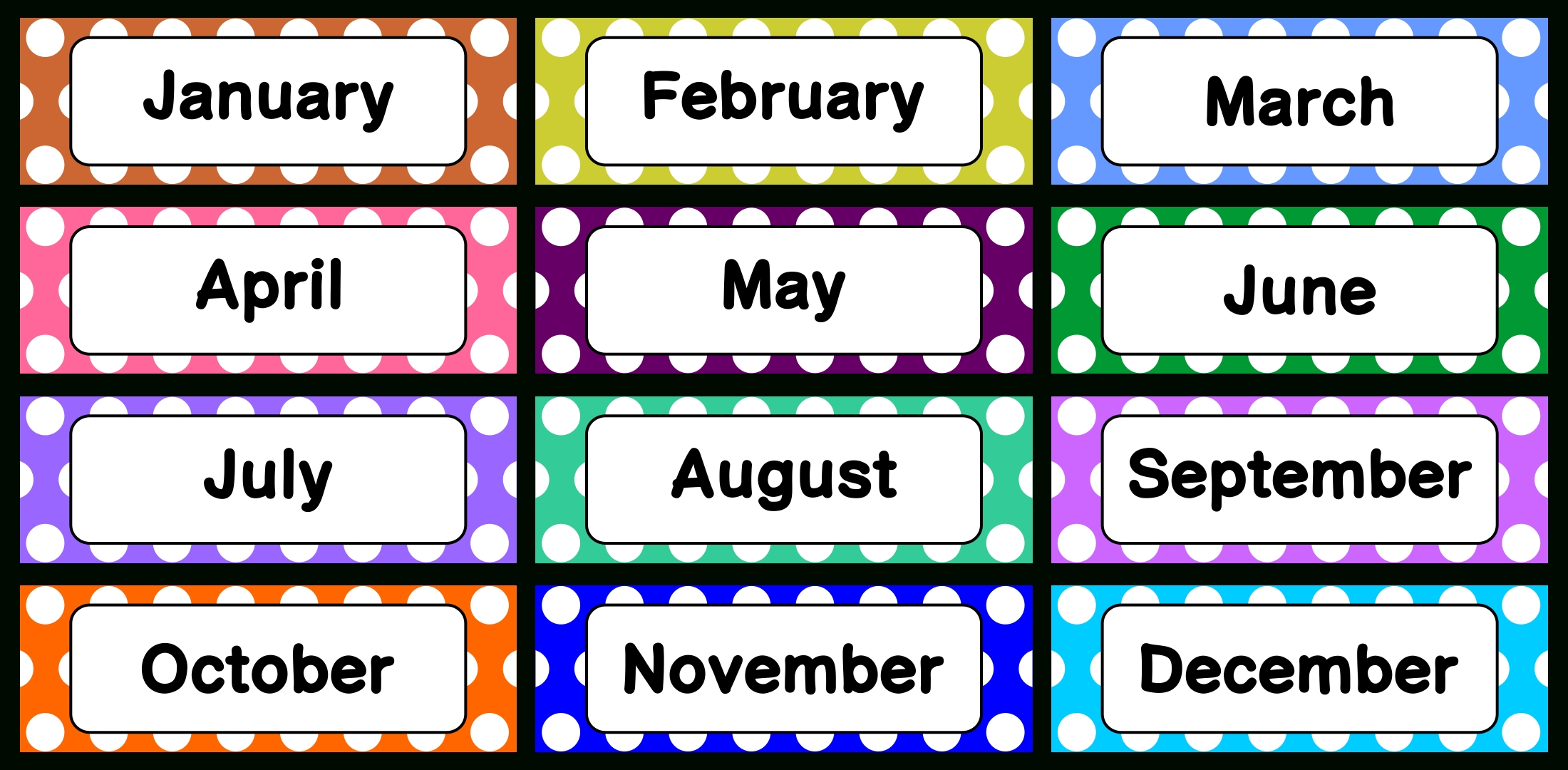 Free Printable Calendar Months