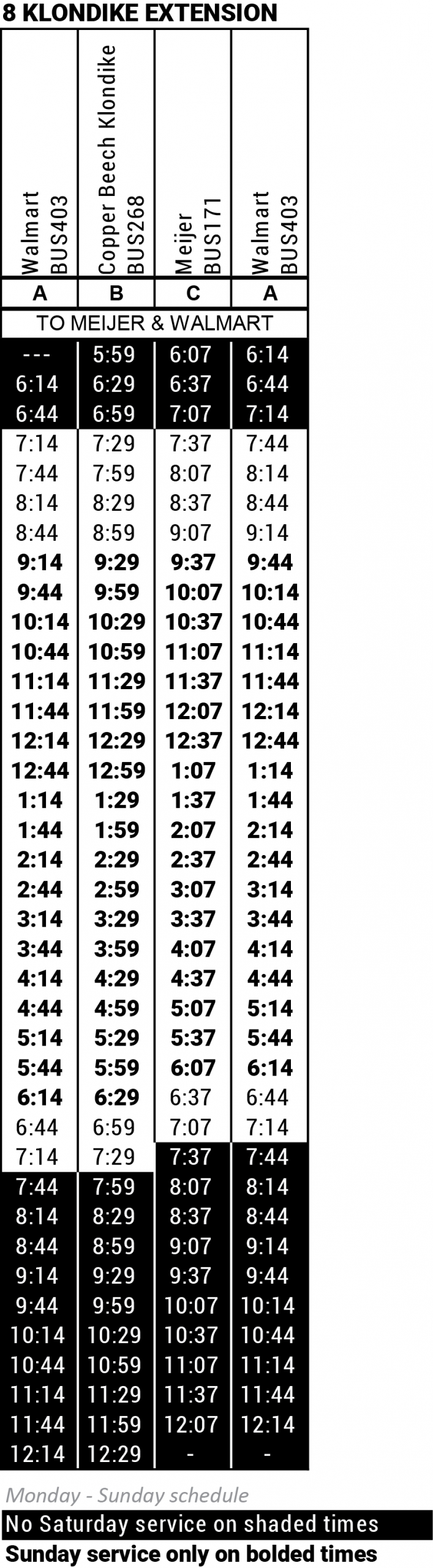 8 Klondike - Citybus Of Lafayette Indiana