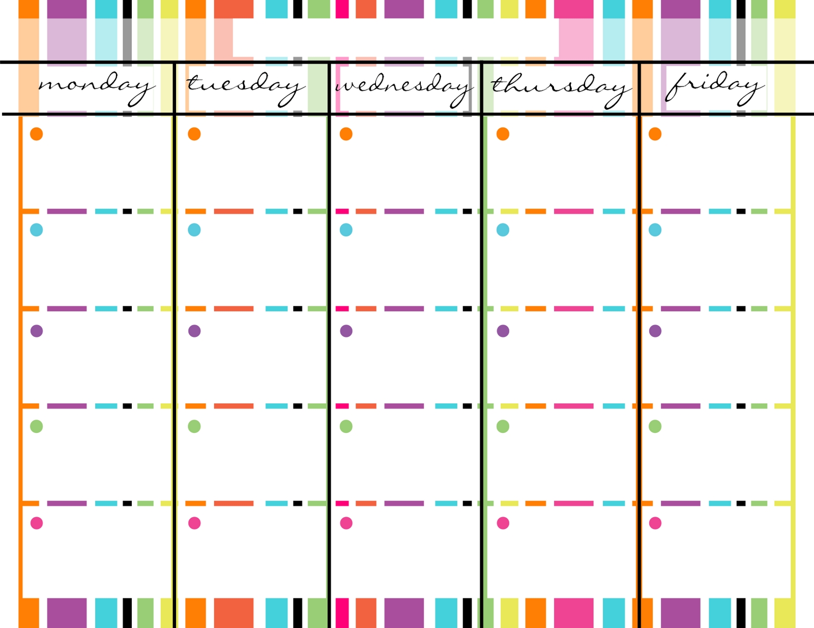 9 Best Monday Through Friday Planner Printable - Printablee