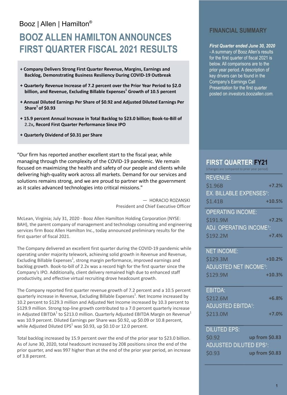 A1Qfy21Earningsreleasefi Booz Allen Hamilton Holding Corp