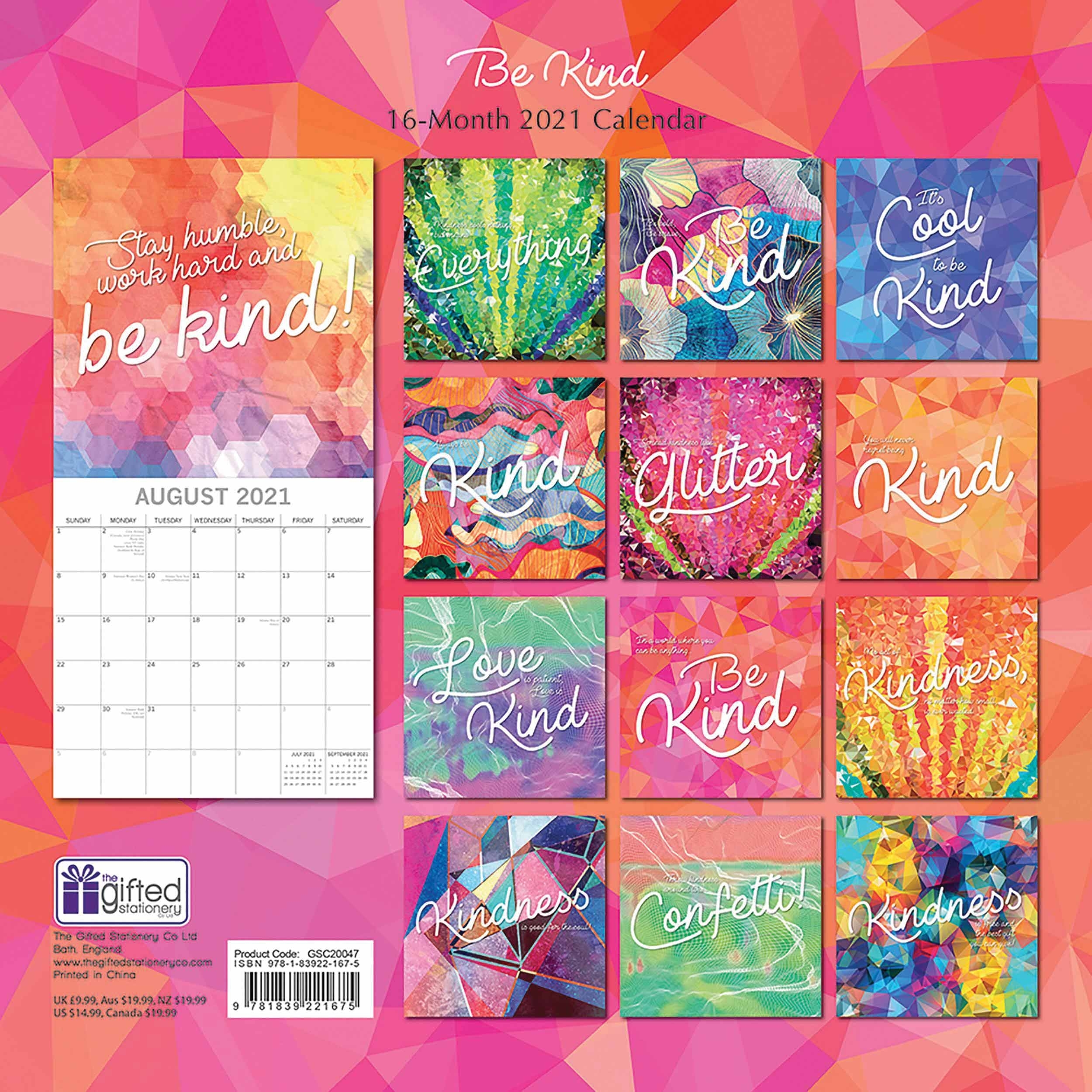 Be Kind Calendar 2021 At Calendar Club