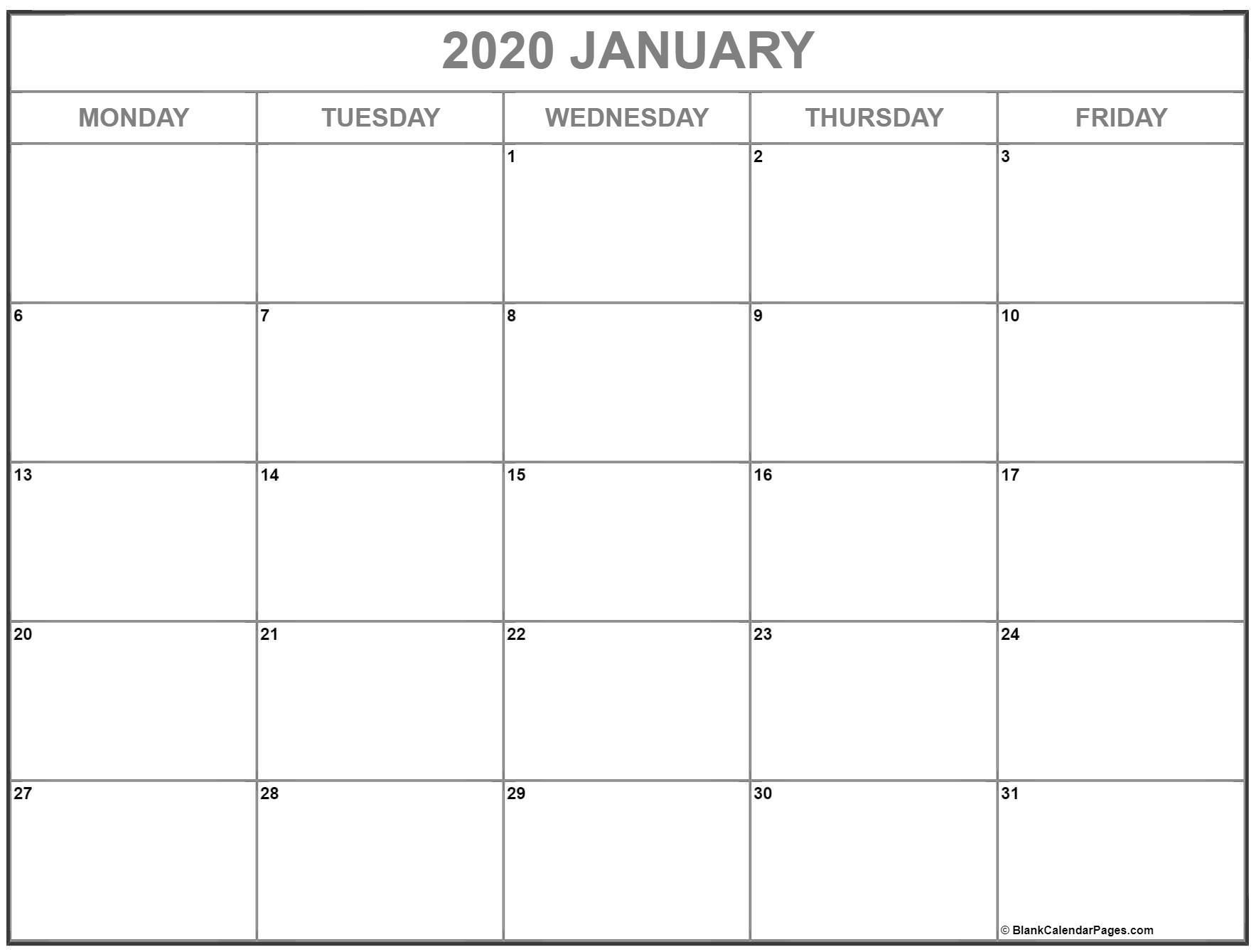 Best Monday Thru Friday Calendsr In 2020 | Calendar