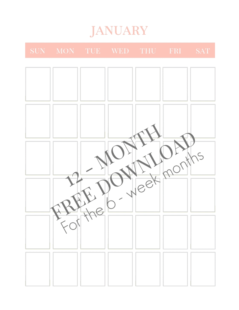 Vertical Calendar Template Free Printable