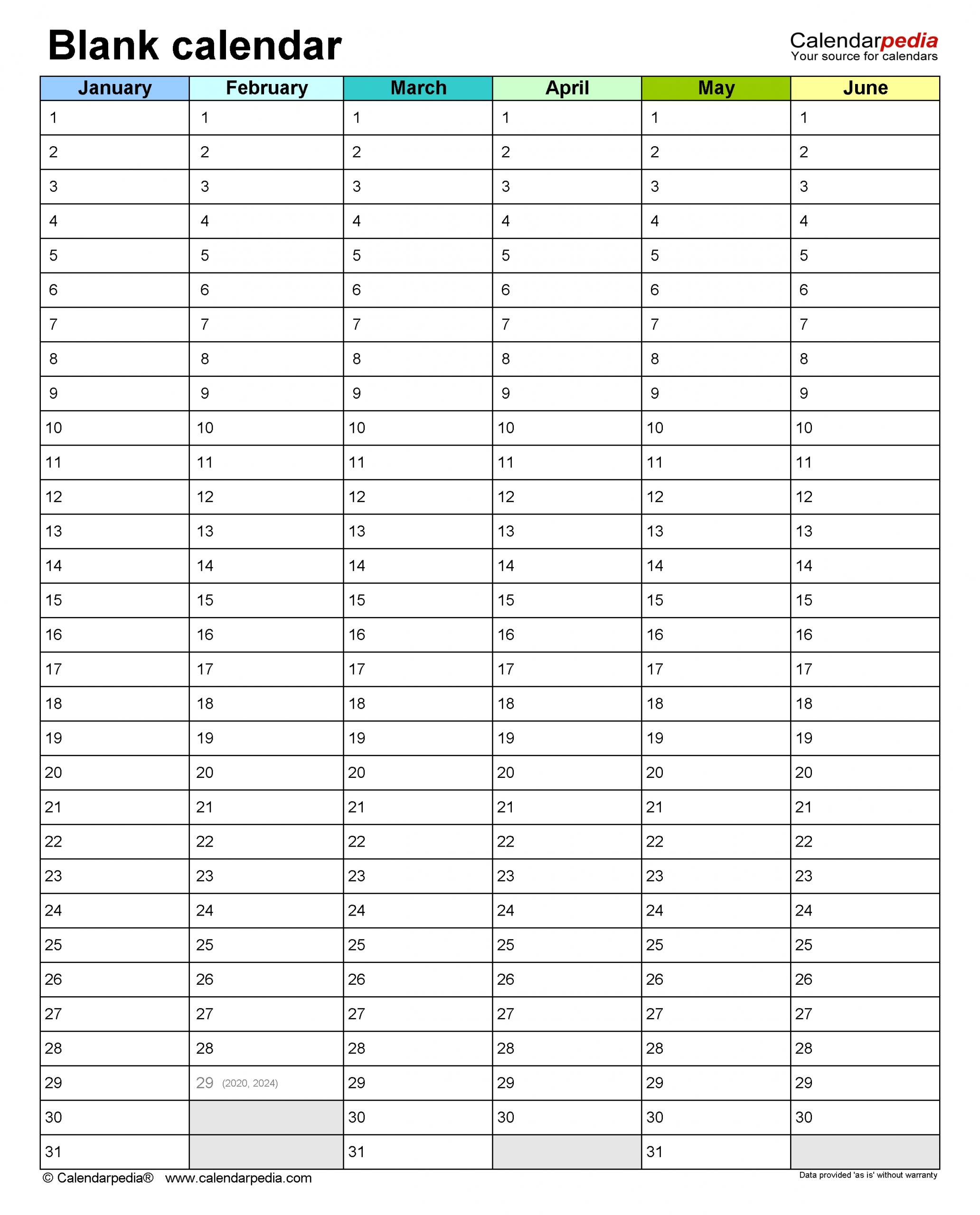 Free Printable Yearly Calendars