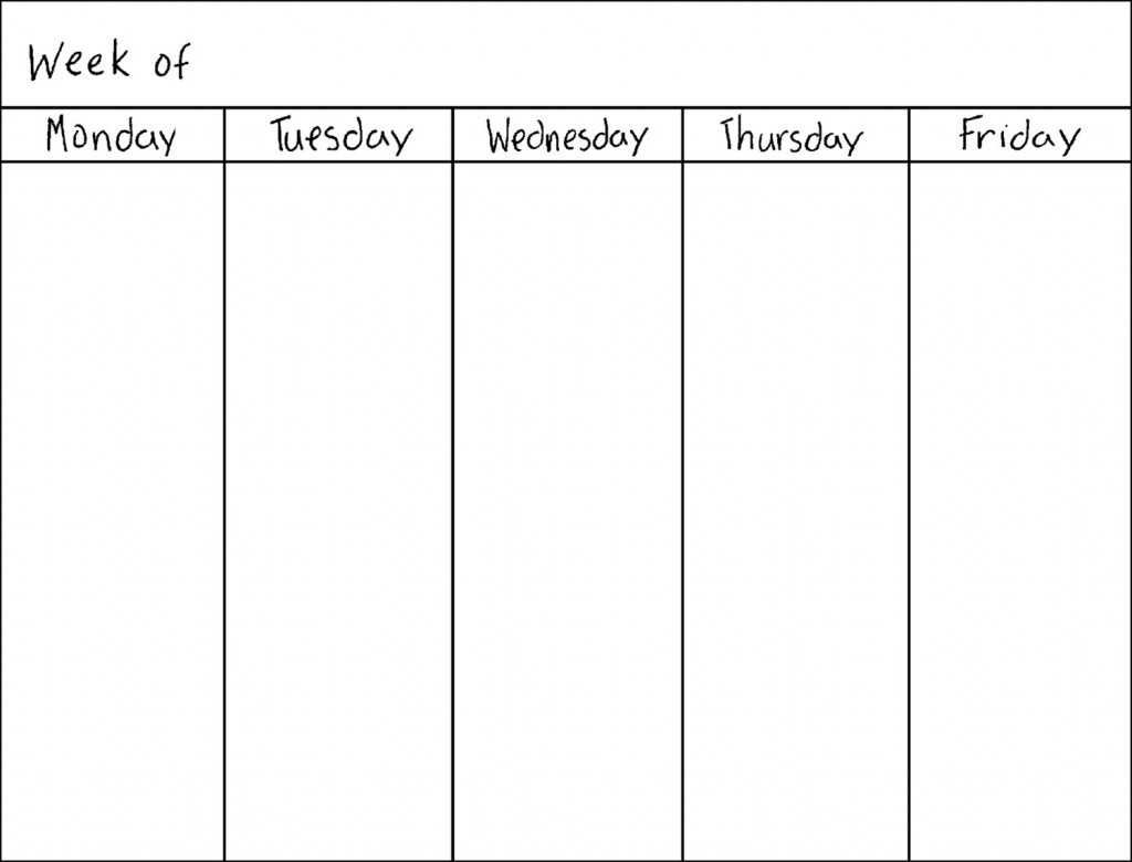 Blank Days Of The Week Calendar - Calendar Inspiration Design